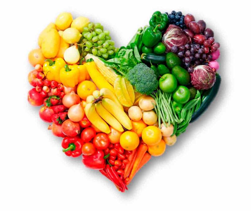 Разнообразие овощей и фруктов для диеты «Любимая»